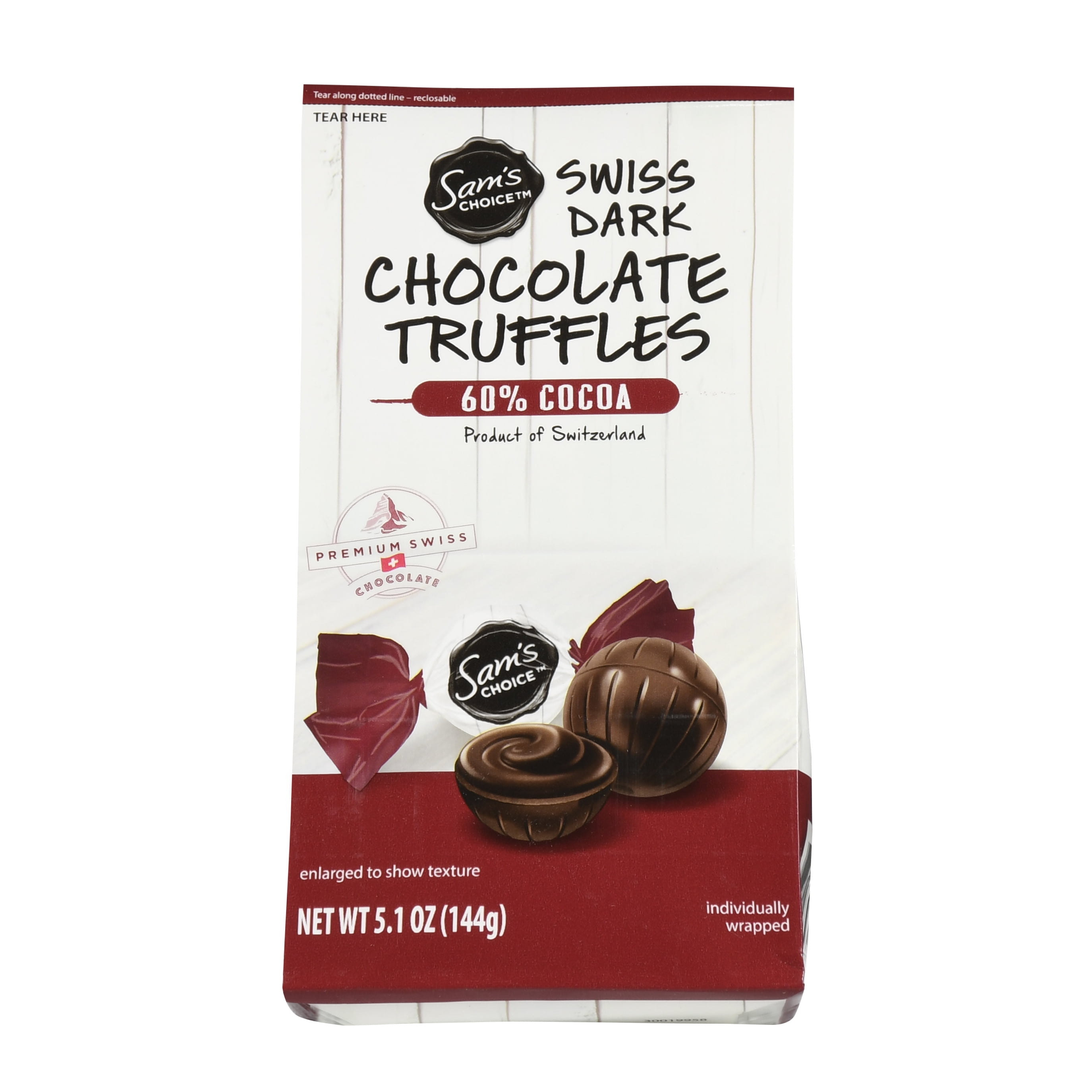 Sam's Choice 60% Cocoa Swiss Dark Chocolate Truffles, 5.1 oz