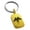 Gold, variant on Stainless Steel Greek Mythology Cerberus Engraved Small Rectangle Dog Tag Charm Keychain Keyring
