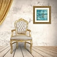 thumbnail image 3 of Anonymous 26x26 Gold Ornate Wood Framed with Double Matting Museum Art Print Titled - Turquoise Abstract, 3 of 4