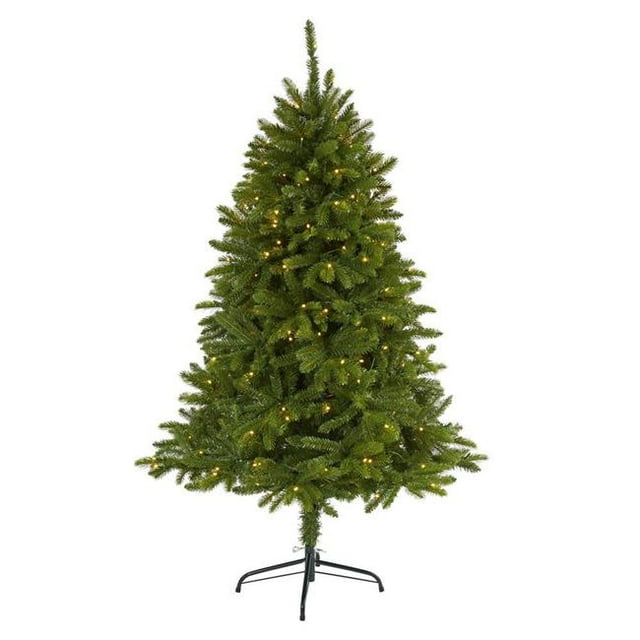 Nearly Natural T1664 5 ft. Sierra Spruce Natural Look Artificial Christmas Tree with 200 Clear LED Lights