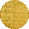 thumbnail image 1 of Ahgly Company Machine Washable Indoor Round Persian Yellow Traditional Area Rugs, 7' Round, 1 of 4