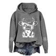 thumbnail image 4 of Womens Christmas Hoodies Graphic Xmas Cow Print Long Sleeve Fashion Hooded Sweatshirts Trendy Casual Pullover, 4 of 4