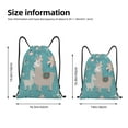 thumbnail image 5 of Yiaed Teal Mama Llama Print Drawstring Bags Drawstring Backpack Bulk String Back Pack Gym Sport Bag-Small, 5 of 5