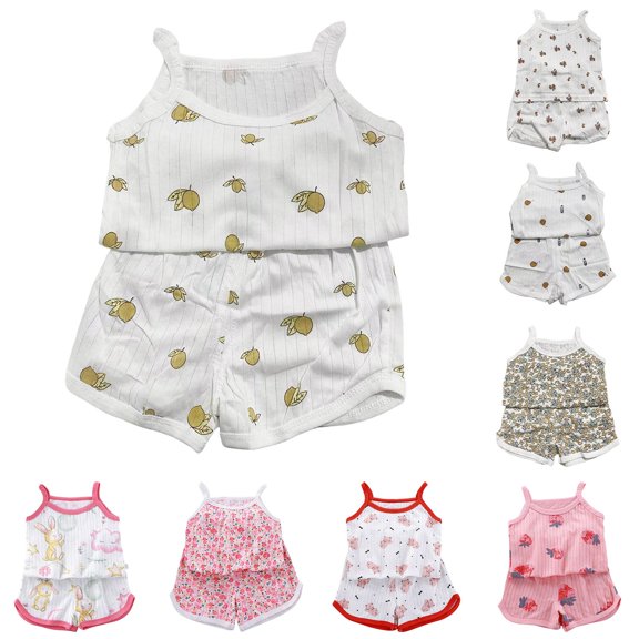 BOBOGOJP Toddler Girl Cotton Heart Print Outfit Set,Ruffled Sleeveless Top, Matching Shorts & Bow Headband for Baby Girls Hot Pink for Size 8-9 Years