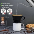 thumbnail image 2 of Coffee Filter Cup, Single Cup Black Ceramic Coffee Dripper, Reusable Filter Drip Holder L, 2 of 5