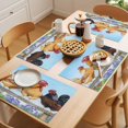 thumbnail image 5 of Vintage Rooster Placemats Set of 6, Retro Chicken Animals Spring Floral Pastoral Farmhouse Non-Slip Place Mats Washable Table Mats for Kitchen Dining Table Decorations Indoor/Outdoor, 5 of 9
