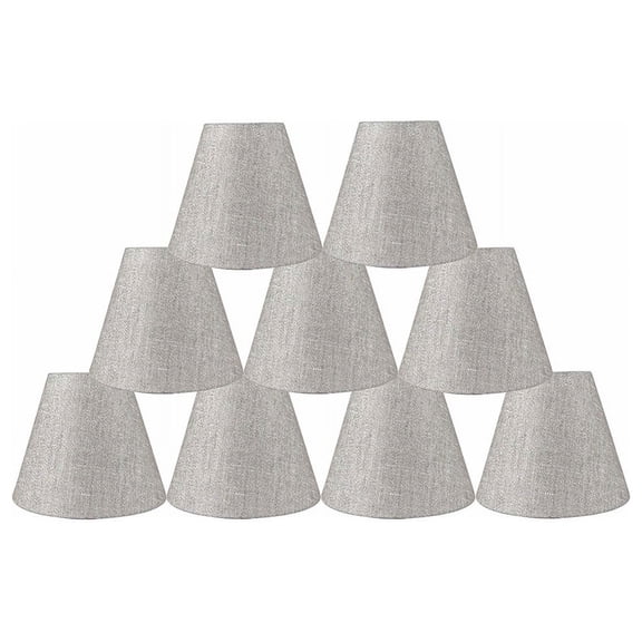 Urbanest Chandelier Clip-on Shade, 3″ Top × 6″ Bottom × 5″ Slant Height – Replacement Lamp Shades for Chandelier, Pendant Light, Wall Sconce & Small Table Lamp, 9-Piece, Metallic Taupe