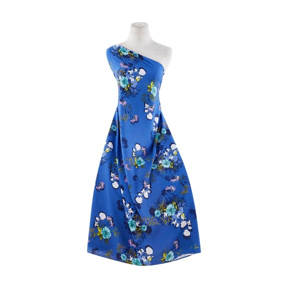 Zelouf Print On Challis  , Sewing, DIY, Crafts Fabric by the Yard, 741 Green/navy, 3 Yard