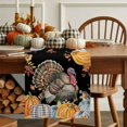 thumbnail image 5 of Table Runner Dresser Scarves 36 Inch Long,Thanksgiving Turkey Fall Pumpkin Linen Dining Table Runners Orange Maple Leaf on Black Tabletop Scarf for Wedding Holiday Party Kitchen, 5 of 9