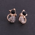 thumbnail image 4 of Pendientes con owknot gato brilnte Pendientes otón y negro Hugo Pendientes de oreja de gato, 4 of 8