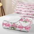 thumbnail image 4 of Erosebridal Watercolor Rose Bed Spread Queen,Ribbon Bow Floral Queen Coverlet Set For Girls,3pcs, 4 of 7