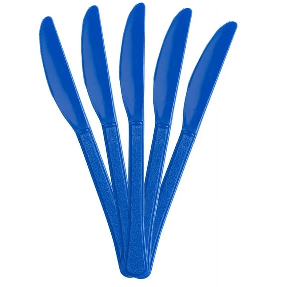 JAM Paper Plastic Knives, Royal Blue, 48 Disposable Knives/Pack
