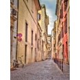 thumbnail image 2 of Frank, Assaf 19x24 White Modern Wood Framed Museum Art Print Titled - Narrow street through old buildings in Rome, Italy, 2 of 4