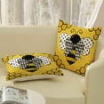 thumbnail image 4 of Summer Pillow Covers 18x18 Inch Set of 2 Yellow Honeycomb Bee Throw Pillows Polka Dots Bee Kind Decorations Outdoor Pillowcase Linen Farmhouse Seasonal Yellow Cushion Case for Sofa Home Decor, 4 of 6