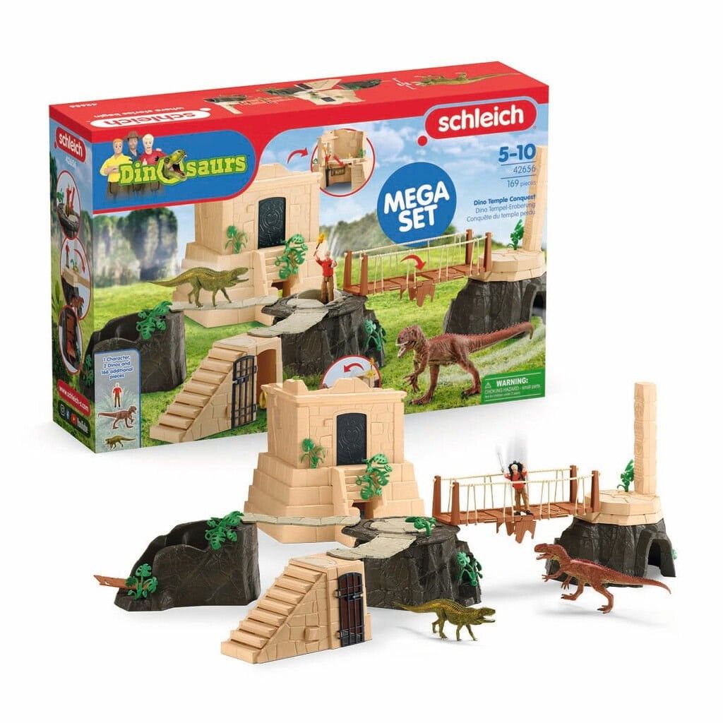 Schleich Dino Temple Conquest Dinosaur Action Figures Mega Set