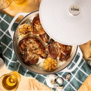 Lodge Cast Iron 3.6 Quart Enameled Covered Casserole Oyster