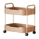 thumbnail image 2 of Estante De Almacenamiento De Plástico Carrito de cocina rosa de 2 niveles con reposabrazos, estante para artículos de tocador y organización de sala de estar (1 unidad) JASKFLY, 2 of 9