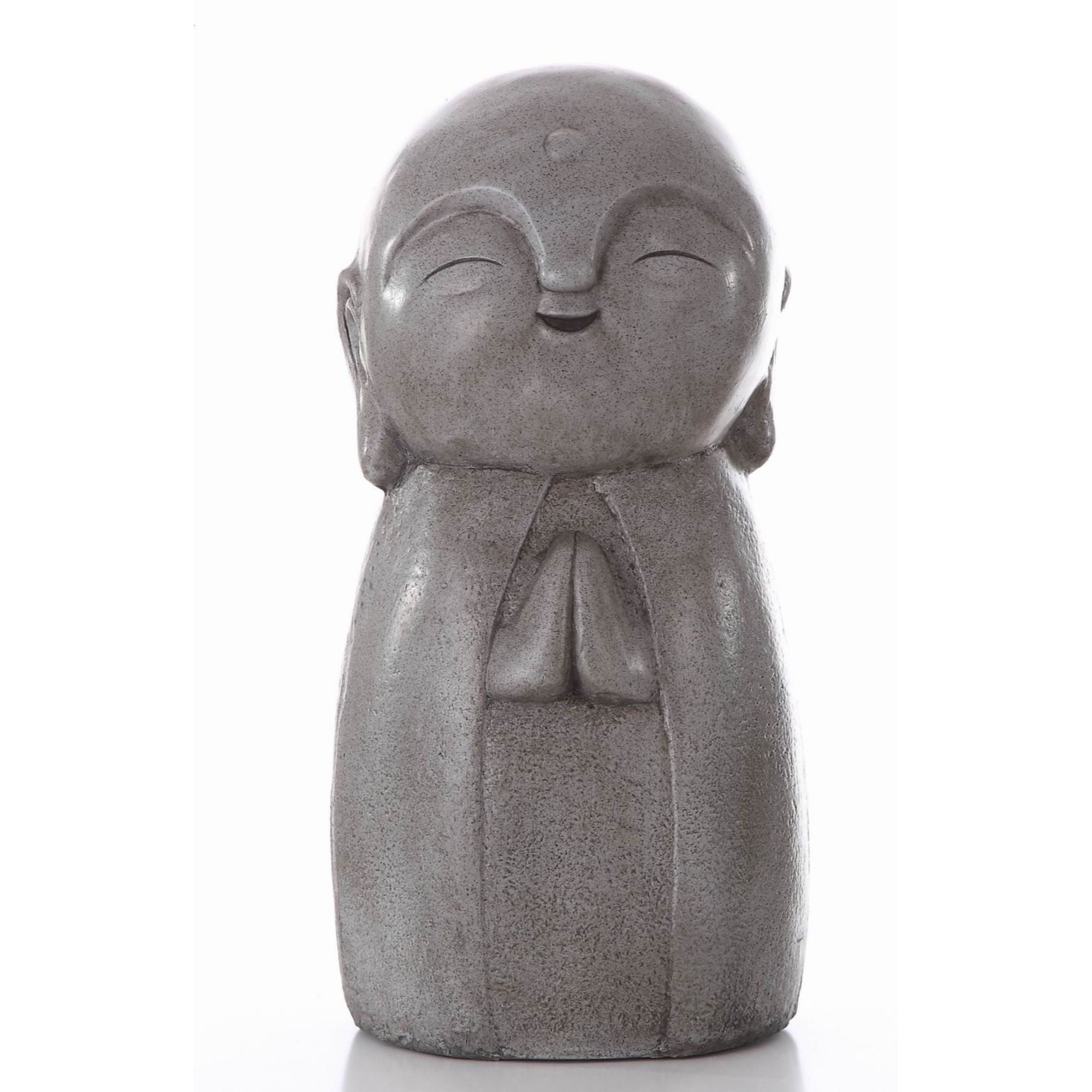 24" Gray Praying Lucky Japanese Jizo Outdoor Garden Statue