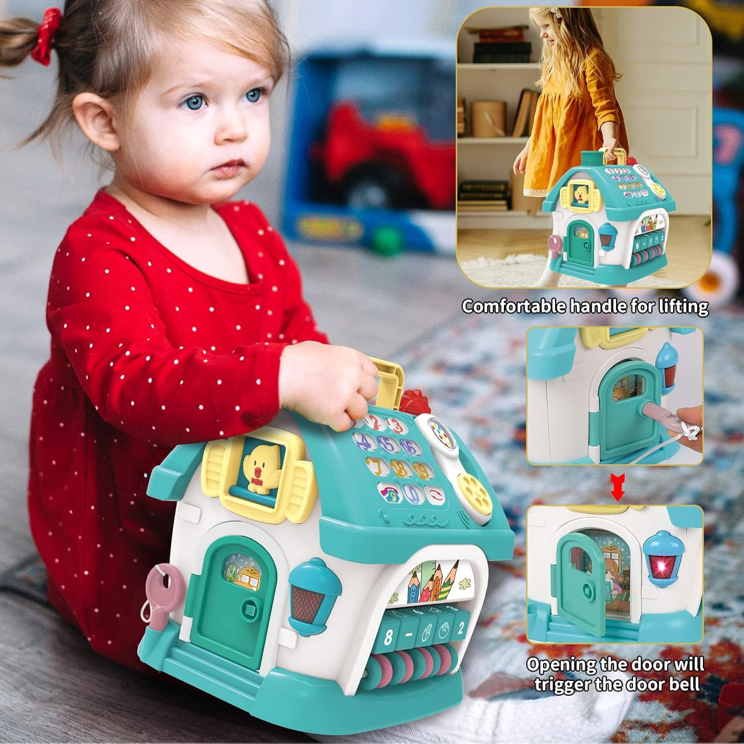 Montessori Musical Activity Cube for 1-3 Year Olds - 8-in-1 Educational Baby Toy with Lights, Sounds & Piano, First Birthday Gift for Toddlers Boys Girls
