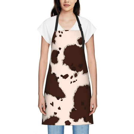

Women S Waterproof Apron Dirt Resistant And Wear-Resistant Adjustable Apron Suitable For Cooking Flower Arrangement Painting Housework Cow Leather Brown Spots