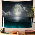 thumbnail image 3 of Dashan Moon Ocean Tapestry Wall Hanging,Blue Ocean and White Cloud Tapestries for Bedroom Living Room Dorm Decor,60"Wx50"L, 3 of 6