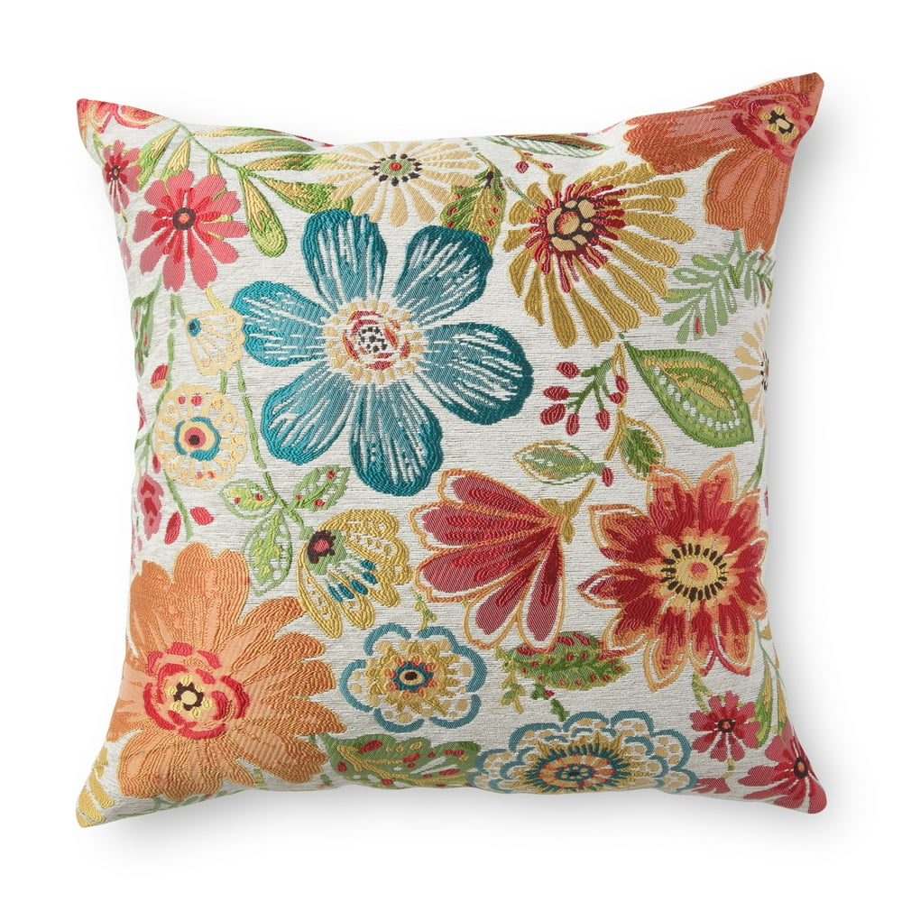 Better Homes & Gardens Garden Blossoms Decorative Throw Pillow, 20" x