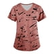 thumbnail image 1 of Fiudx Ofertas Del Día Blusa de Manga Corta con Cuello En V para Mujer, Uniforme de Trabajo, Impresión de Bolsillo, 1 of 3