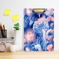 thumbnail image 5 of 12.5" x 9" Acrylic Clipboard with Silver Metal Clip Office and Classroom Essential Colorful Sea Creatures, 5 of 7