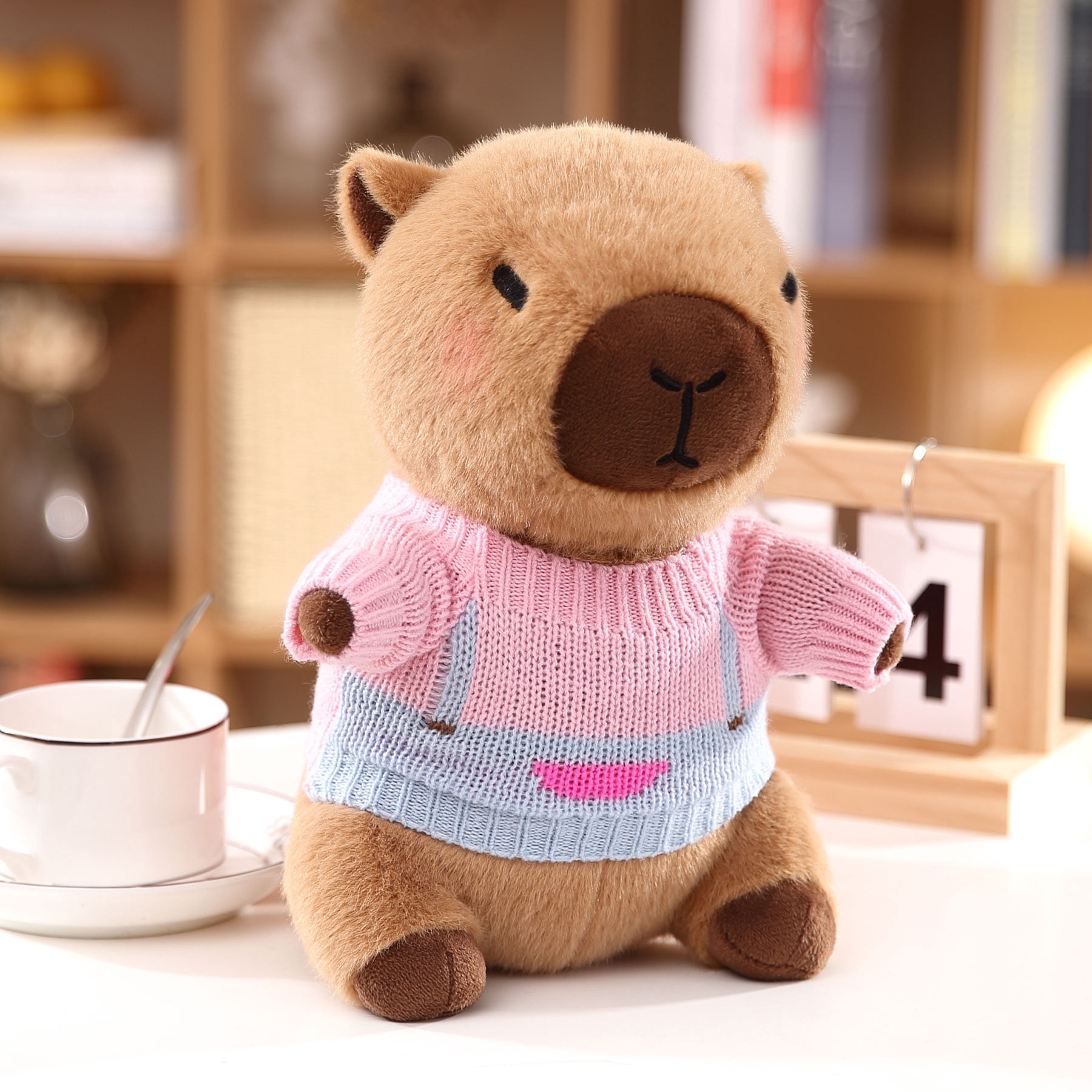Capybara Plush, 9 pcs Clothes & Accessories, 10.2 in Cute Capybara Stuffed Animal Plush Toys