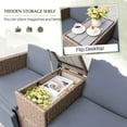 thumbnail image 6 of Devoko Rattan Outdoor PE Wicker Adjustable Backrest Loveseat Recliner, Light Grey, 6 of 7