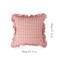 thumbnail image 3 of Ruffle Gingham Pillow Covers 18" x 18", Red Plaid | Soft & Breathable Gingham Pillow Cases, Linen Feel Ruffled Plaid Pillow Cover with Envelope Closure for Sofa Bed, 3 of 6