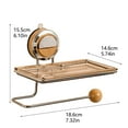 thumbnail image 3 of Rack Storage Solution Wall Mounted Suction Cup Toilet Paper Holder and Walnut Perforation Storage Rack for Bathroom Organization, 3 of 6