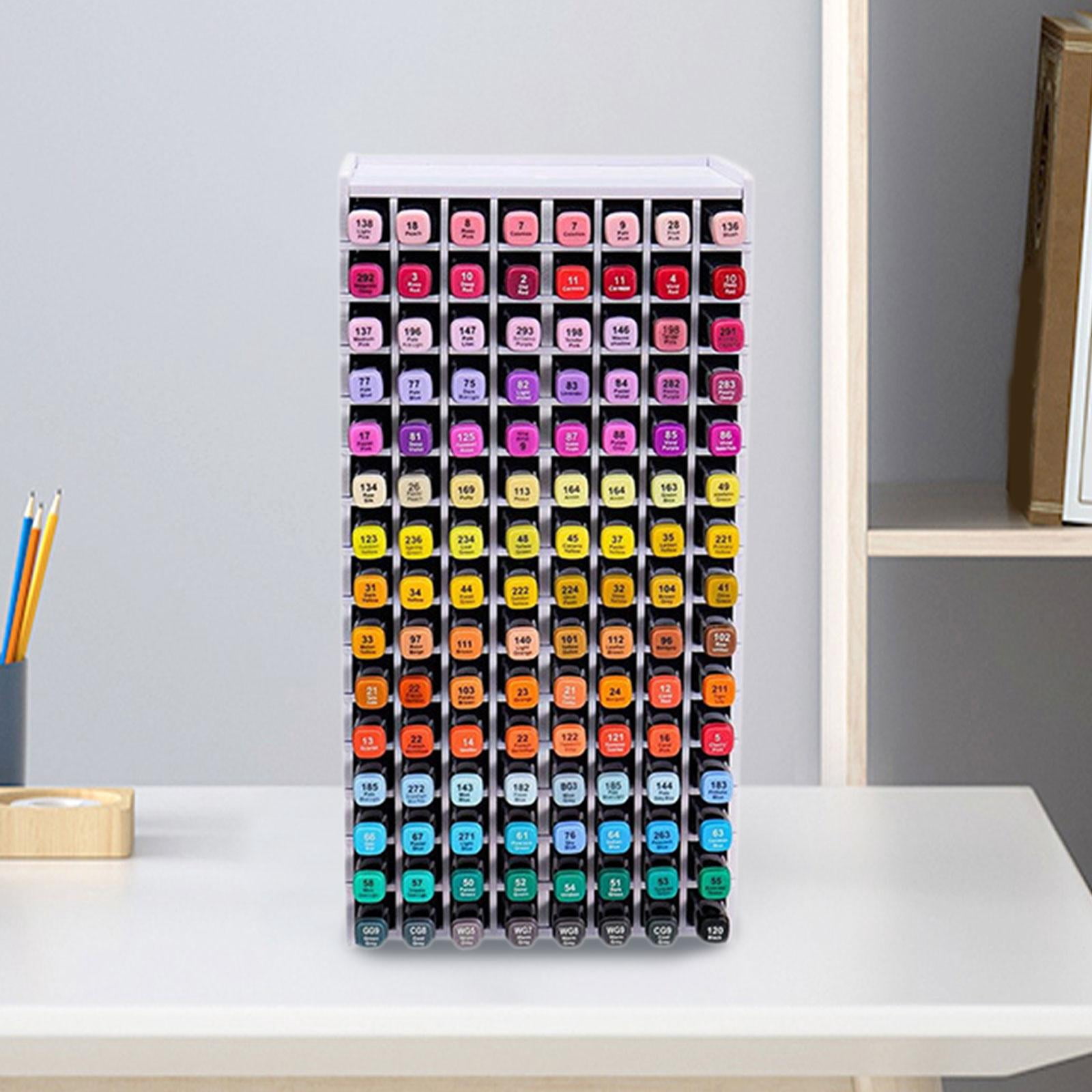 Yunhgft Art Marker Organizer 120 Holes Space Saving Craft Paint Storage Ink Bottle Stand