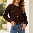 thumbnail image 6 of Xdegoge Crop Cardigan for Women Long Sleeve Button Down Pointelle Hollow Out Lightweight Knit Sweater Casual Cozy Fall Outerwear, 6 of 6