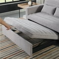 thumbnail image 2 of 55" Convertible Sleeper Sofa Bed,Modern Boucle 3 in 1 Sleeper Sofa Couch Bed with 2 Pillows and Adjustable Backrest,2-Sater Sofa for Living Room, Bedroom,Light Gray, 2 of 8