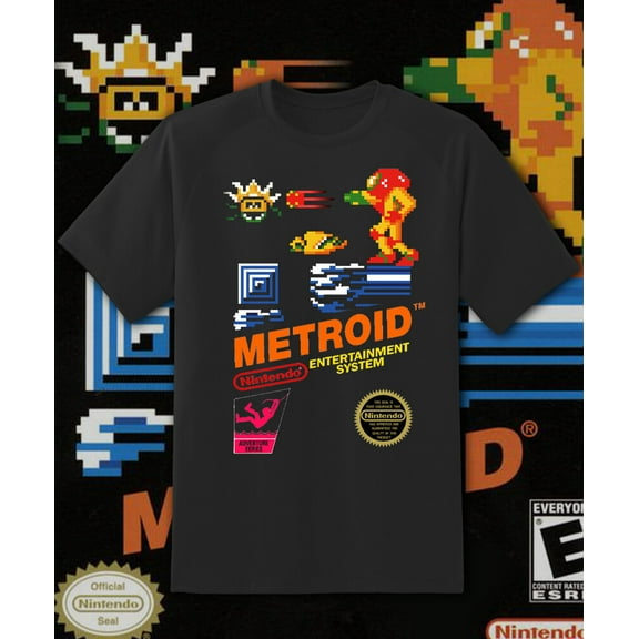 Metroid NES Box art Retro Game shirt Youth to Adult S-6XL! Fast Ship!