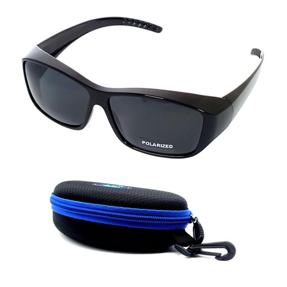 Gafas de sol Fit Over con protección solar polarizada, corte azul, unisex
