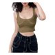 thumbnail image 1 of Camiseta Sin mangas VISgogo color sólido cuello en U ajustada verano L, 1 of 5