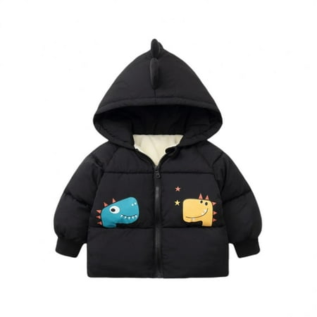 

Boys Girls Down Coat Baby Boy Cartoon Dinosaur Hooded Jacket Coats Toddler Girl Zipper Overcoat Children Ski Outerwear Windproof Coat Outwear 2-7 Years