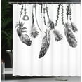thumbnail image 4 of Ambesonne Tribal Shower Curtain, Native Feathers, 69"Wx75"L, White and Black, 4 of 5