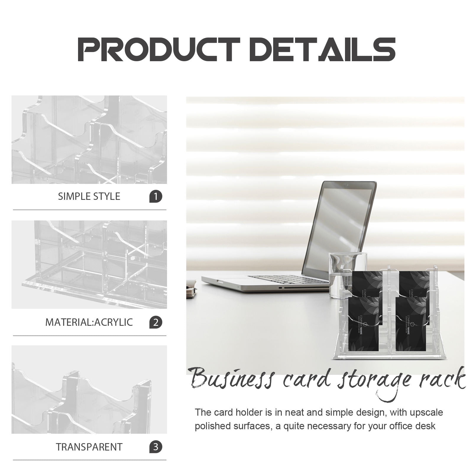 FRCOLOR 2pcs Business Cards Holder Name Cards Container Cards Storage Holder Office Supply