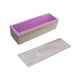 thumbnail image 2 of Moldes rectangulares de silicona para jabón con tapa de madera, flexibles y hechos a mano. Rosa, 2 of 9