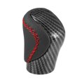 thumbnail image 1 of Unique Bargains Transmission Gear Shift Knob for Lexus ES300h Carbon Fiber Pattern, Black Faux Leather with Red Thread, 1 of 6
