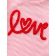 thumbnail image 5 of Newborn Baby Girl Valentines Day Outfit Love Embroidery Sweatshirt Bubble Romper Oversized Long Sleeve Bodysuits Spring Clothes, 5 of 8