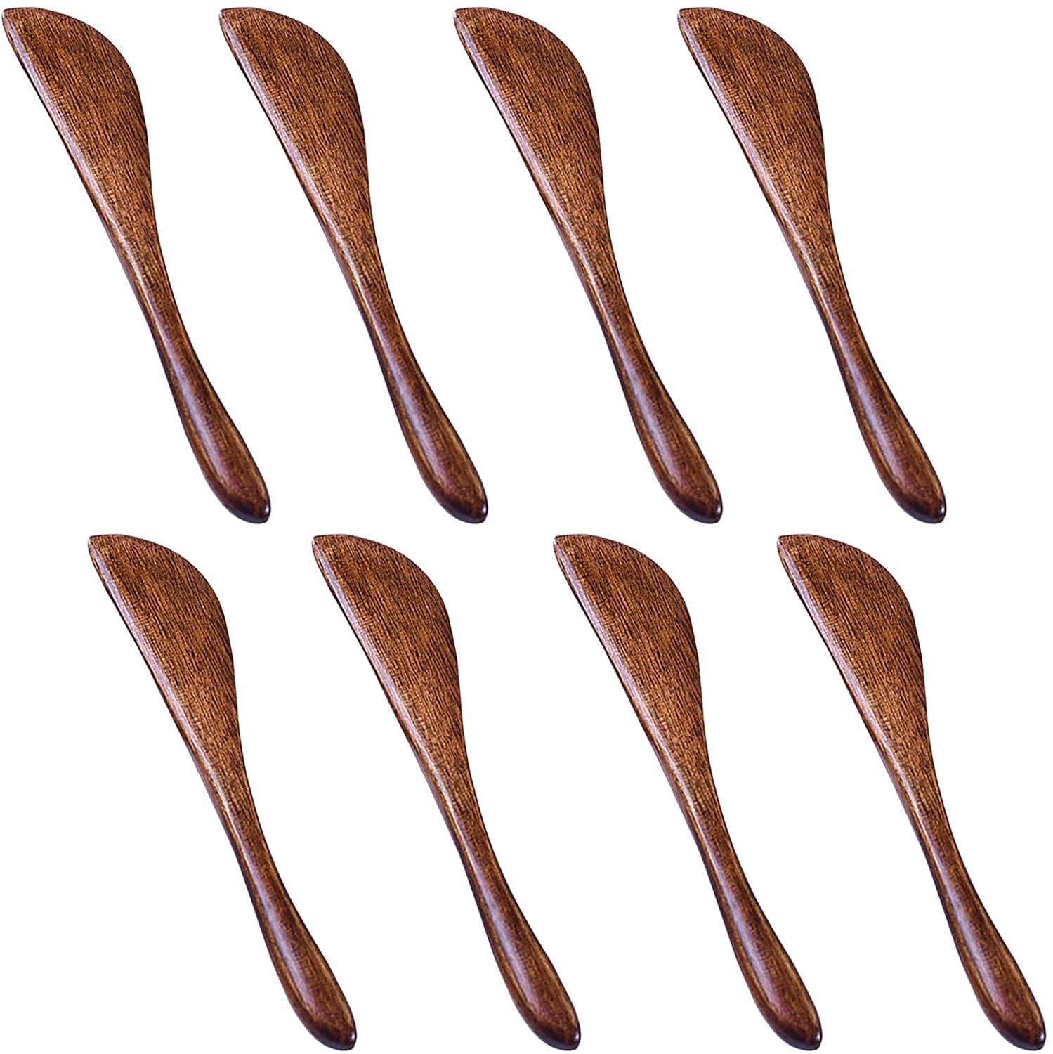 8 Pack Wooden Butter Knife, DaKuan 6 Inch Condiment Knives Wood Super