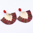 thumbnail image 5 of Grandest Birch 1 Pair Women Creative Bohemia Fringed Fan Shape Dangle Earrings Jewelry Gift for Party Metal Multi-color, 5 of 8
