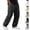 Black, variant on HAJWOH Mens Pants Casual Elastic Waist Drawstring Cargo Beach Pant Straight Leg Trouser with Pockets