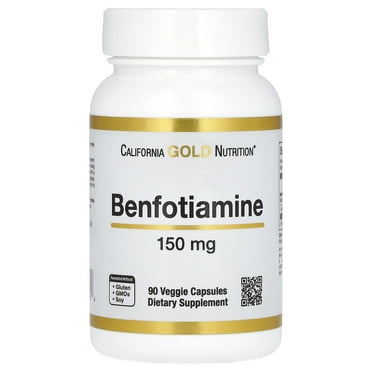 California Gold Nutrition Benfotiamine with L-Leucine, 150 mg, 90 Veggie Capsules