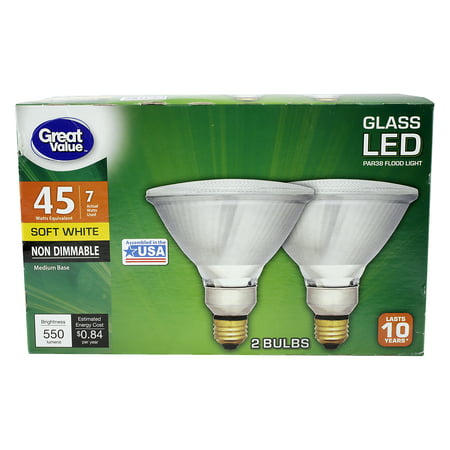 Great Value PAR38 LED Flood Light Bulbs 7W (45W) (Best Outdoor Light Bulbs For Cold Weather)