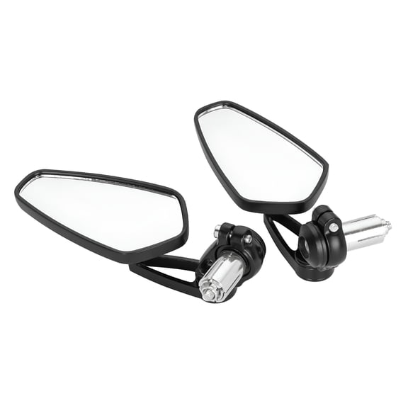 MELIVO 2Pcs Universal Motorcycle Mirrors, Handlebar Rear View Side Mirror Compatible for Bike, Scooter, ATV, UTV, Dirt Bike and More, Black